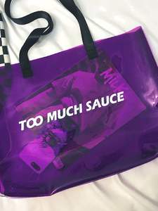 Sac fourre-tout à provisions de conception holographique laser irisé en PVC épais élégant avec poignée en PU Logo personnalisé Style tendance - Product Image 2