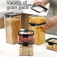 JM10492 Design Luchtdichte Plastic Voedselbewaarbak voor Keuken, Bulk Granen, Snacks, Gedroogd Fruit - Transparant, Stapelbaar, Geschikt voor Feesten