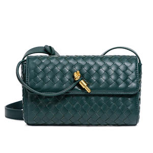 Sınır ötesi özel niş dokuma omuz el çantası kadınlar için Retro küçük kare fermuar moda basit Crossbody çanta - Product Image 3