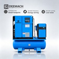 Compresseurs d'air rotatifs électriques industriels portables tout-en-un DEEMACH 20HP 15KW 20Bar pour applications de découpe laser à fibre