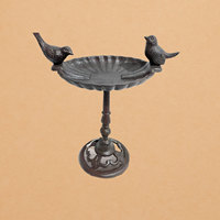 Vente en gros directe usine : Bain d'oiseaux en métal moderne de haute qualité, support pour oiseaux, pour la décoration de jardin et de cour, dernier design, ornement de pelouse