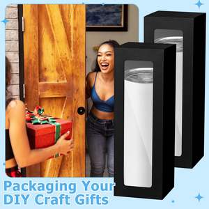 Cajas de Papel Kraft Portátiles Ecológicas Personalizadas con Ventana, Embalaje Plegable Resistente para Envío y Almacenamiento de Vasos - Product Image 6