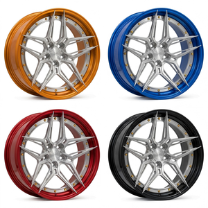Jantes forgées multi-branches HBZHIGU Signature Series 2 pièces, face grise, lèvre orange, pour GT-R et Huracan, 18-24 pouces - Product Image 6