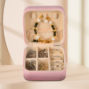 Mô hình PU da du lịch xách tay hộp đồ trang sức Organizer trường hợp cho nhẫn bông tai dây chuyền lưu trữ - Product Image 5