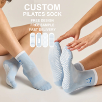 Chaussettes de Pilates personnalisées avec grip pour femmes, chaussettes de yoga souples avec grip pour les entraînements de barre
