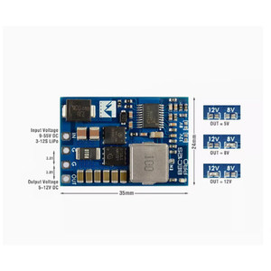 Module abaisseur de tension MATEK BEC12S PRO 35x24mm, entrée 9-55V, sortie 5-12V pour modèles d'avions - Product Image 1
