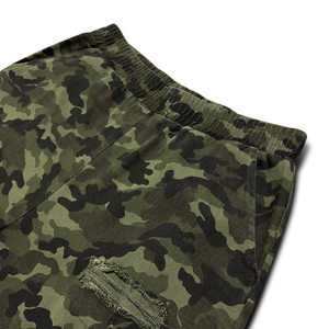 Men's Camouflage Harem Pants <b>Elastic</b> <b>Waist</b> Multiple Pockets Distressed Street Style Casual <b>Trousers</b> Autumn Wear - Product Image 4