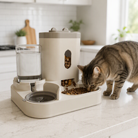 Distributeur automatique de nourriture pour chat 2-en-1 avec distributeur d'eau et gamelle à gravité pour chats d'intérieur - Yilin Pet