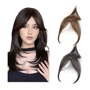 All'ingrosso naturale fronte frangia frangia capelli invisibile capelli umani Clip in <span class=keywords><strong>Extension</strong></span> per capelli Bang per le donne - Product Image 1