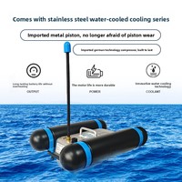 Scooter sous-marin, véhicule de propulsion pour plongeurs (DPV) avec système d'alimentation en air pour la plongée à la nage libre (hookah) et la plongée sous-marine commerciale.