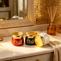 Pot cosmétique arabe pour crème visage/beurre corporel, finition mate givrée, vente en gros, contenant de luxe pour crème
