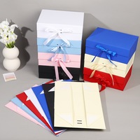 Boîte cadeau rigide de luxe haut de gamme, écologique, avec poignée, personnalisée, noire, grande, fermeture magnétique, doublure en éponge et impression de logo