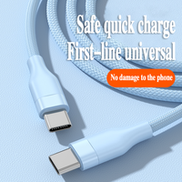 Kabel Data Tipe-C 100W dengan Jalinan Nilon untuk Pengisian Cepat iPhone Android, Kabel USB-C Kompatibel dengan Ponsel dan Power Bank