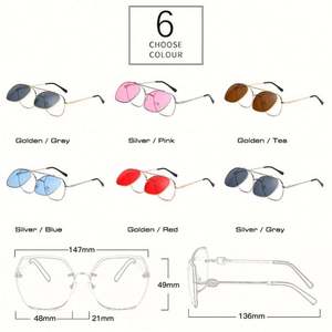 Gafas de Sol Redondas Irregulares Retro de Moda al por Mayor para Hombre, Gafas de Sol con Lentes Abatibles de Metal Punk para Mujer - Product Image 4