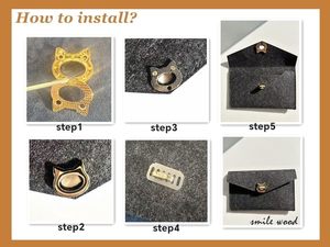 Smile Wood PCS Cat Shape Clasp Twist Lock With Keychain Purse Closure Turn Lock <b>Handbags</b> Clasp Clutch Replacement Metal Latch Ha - Product Image 5