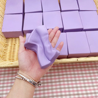 Jouet Squishy en forme de brique de lait vert Taro, à rebond lent, parfum lait, carré, amusant à pincer, anti-stress et de décompression