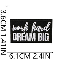 Patchs en tissu brodés écologiques noirs avec citations inspirantes, textes motivants, appliqués thermocollants pour chapeaux - Vente en gros