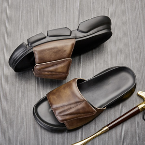 Nuove estive da <span class=keywords><strong>uomo</strong></span> in vera pelle infradito <span class=keywords><strong>Velcro</strong></span> antiscivolo <span class=keywords><strong>scarpe</strong></span> da spiaggia <span class=keywords><strong>uomo</strong></span> - Product Image 3