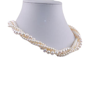 สร้อยคอมุกน้ำจืดจูจี้ 4-7 มม. แบบเกลียว หลายชั้น คล้องไหปลาร้า ผลิตภัณฑ์จากผู้ผลิตขายส่ง - Product Image 5