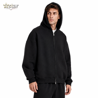 Sweat-shirt à capuche zippé unisexe personnalisé avec logo, 350 GSM, en coton et polyester, coupe oversize, style streetwear décontracté