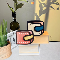 Dompet wanita model 2d logo kustom dompet desain pola kartun dompet wanita perempuan kanvas tahan aus untuk penggunaan sehari-hari