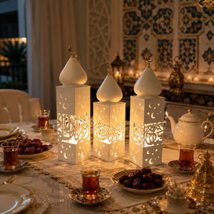 Lanterna LED Islamica a Forma di Luna e Stella per Decorazione Casa Musulmana, Ramadan Kareem, Eid Mubarak - Product Image 2