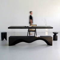 Chaise de salle à manger au design minimaliste unique, structure en bois de pin massif, table, banc long 3 places pour salle à manger