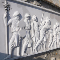 Grande statue d'ange en marbre sculptée à la main, art mural en pierre, sculptures en relief, extérieur