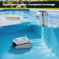 Robot de nettoyage de piscine AIRROBO OEM Factory CP402, quatre moteurs haute efficacité, remplace les outils manuels de nettoyage de piscine.