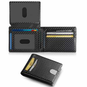 Luxury Men <b>RFID</b> Blocking Credit Cards Holder Minimalist Ultra-thin <b>Wallet</b> with ID Window - Product Image 1