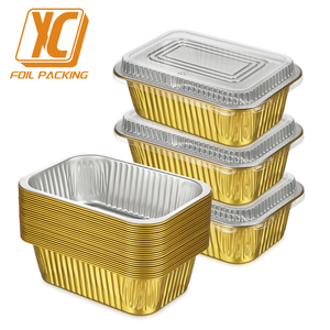 <span class=keywords><strong>Barquette</strong></span> alimentaire rectangulaire jetable en <span class=keywords><strong>aluminium</strong></span> doré, robuste, compatible <span class=keywords><strong>micro</strong></span>-<span class=keywords><strong>ondes</strong></span>, en PET de qualité alimentaire, 800 ml, moulée en pâte de cellulose - Product Image 4