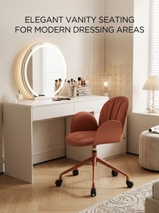 Chaise de bureau pivotante à 360° avec base 5 étoiles, rembourrage en tissu confortable, réglage de la hauteur par vérin à gaz - Product Image 5