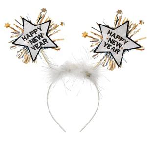 Forniture per feste di <span class=keywords><strong>capodanno</strong></span> NYE Countdown Party Happy New Year Tiara Headband 12 pcs fascia per capelli felice anno nuovo a forma di stella - Product Image 1