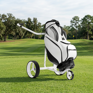 Ensemble de chariot de golf électrique avec sac, aspect carbone, batterie au lithium, 3 roues, télécommande, 400W, 12km/h, pour 18 à 36 trous - Product Image 2
