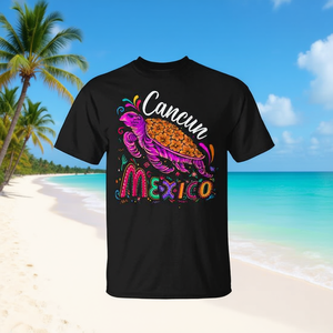 T-shirt de plage Cancun Mexique, t-shirt promotionnel assorti pour la famille - Product Image 3