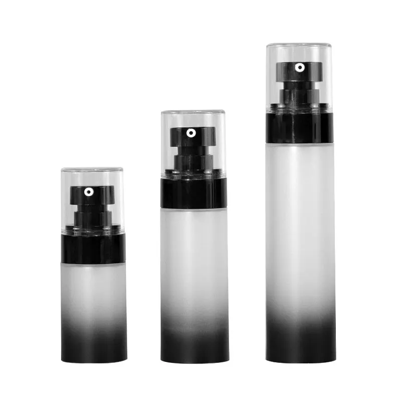 Ensemble de bouteilles Airless vides rechargeables de 15ml 30ml 50ml Conteneur d'emballage en plastique de série pour emballage cosmétique