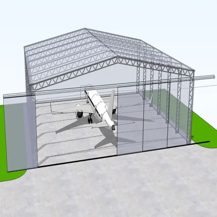 Lage Kosten Moderne Lange Overspanning Gegalvaniseerd Thermisch Verzinkt Ontwerp Prefab Lichte Vliegtuigen Metalen Hangar Gebouwen