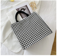 Sac fourre-tout en toile B&Y grande capacité à motif zèbre, pied-de-poule, léopard et vague, sac bandoulière léger avec support pour ordinateur portable A4, toutes saisons