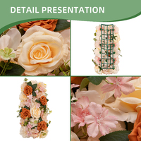 Rangée Rose pièce maîtresse mariage scène étage fleur rangée arc artificiel haut toile de fond fleurs Arrangement