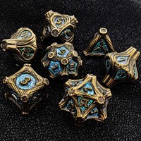 Usine en gros personnalisé métal mdn dés carré polyèdre malachite ensemble de dés pour donjons et dragons RPG