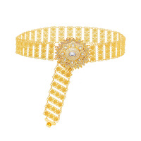 Chaîne de taille en cristal pour femmes, bijoux de danse, de style bohème, Vintage, plaqué or, à la mode,
