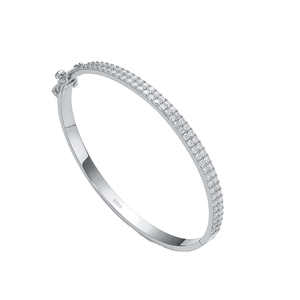 Bracelet Amiced ASB4041 en argent sterling 925 entièrement incrusté de moissanite pour femme, 16 cm, haut de gamme, tendance, élégant, polyvalent, pour le quotidien - Product Image 1