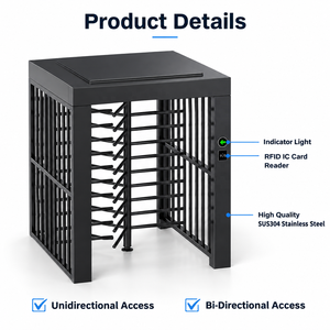 Torniquete Cuadrado de Altura Completa con Recubrimiento de Polvo Negro, Puerta de Seguridad Anti-Escalada con Código RFID y QR para Fábricas, Construcción y Comunidades - Product Image 5