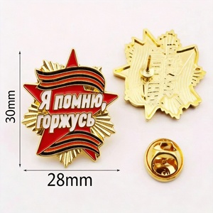 Vente en gros de broches en alliage russe, design créatif et personnalisé, procédé de peinture à la four, emblème de médaille soviétique - Product Image 2