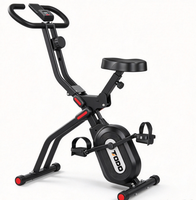Vélo d'exercice pliable 2-en-1 X-Bike pour l'équitation, vélo d'appartement d'intérieur avec écran LCD