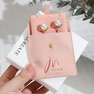 Pochette à bijoux en microfibre de luxe, enveloppe en daim gaufré, insert de présentation pour bijoux, coussin pour boucles d'oreilles, anneaux, colliers, sac à bijoux - Product Image 1