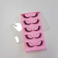 5 paires de faux cils en fibre végétale naturelle, cils naturels XF 3D noirs pour cils en bande de 8 à 20 mm, vente en gros, boîte personnalisée
