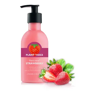 Hot Selling Lovely Packaging Moisturizing Body Cream Lotion Whitening Body Lotion With Strawberry Bottle