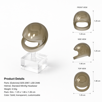 Gobricks 30124 Casque de moto pour minifigurine GDS-2067, pièces de construction avec casque, accessoires de briques DIY standard