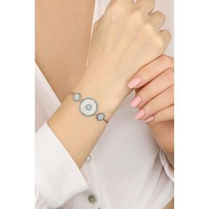 Braccialetto in argento con perline turchese malocchio - Product Image 1